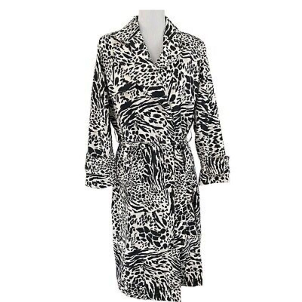 Sergio Hudson x Target Women's Animal Print Strong Shoulder Trench Coat